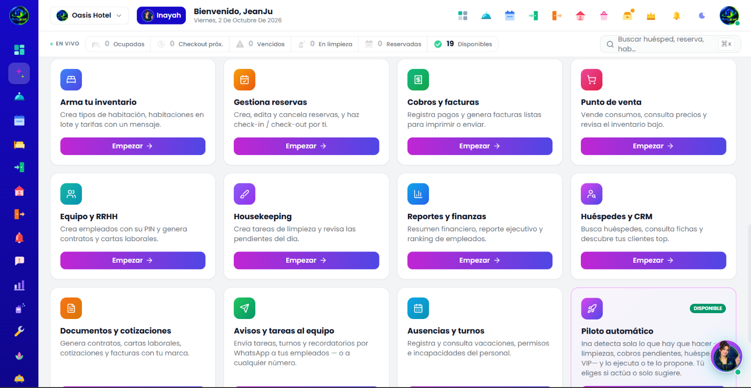 Ina, la empleada digital de HotelBlinx, con sus acciones disponibles